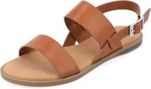 Journee Womens and Lavine Multi Strap Flat Sandals