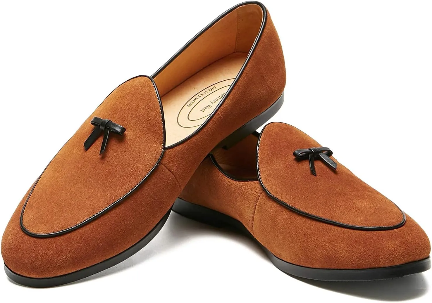 Journey West Men's Vintage Loafers for Men Belgian Loafers Slip-on Loafer Penny Loafer Casual Loafers