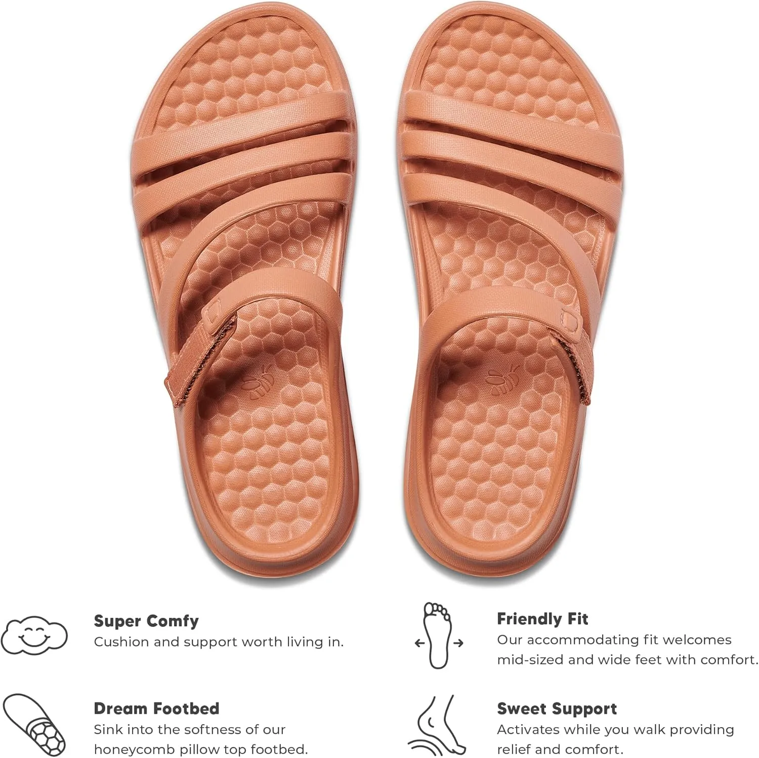 Joybees Women's Lakeshore Sandal - Beach Sandals for Women, Comfortable Footwear for Water with Arch Support, Slip On Waterproof Shoes with Adjustable Strap