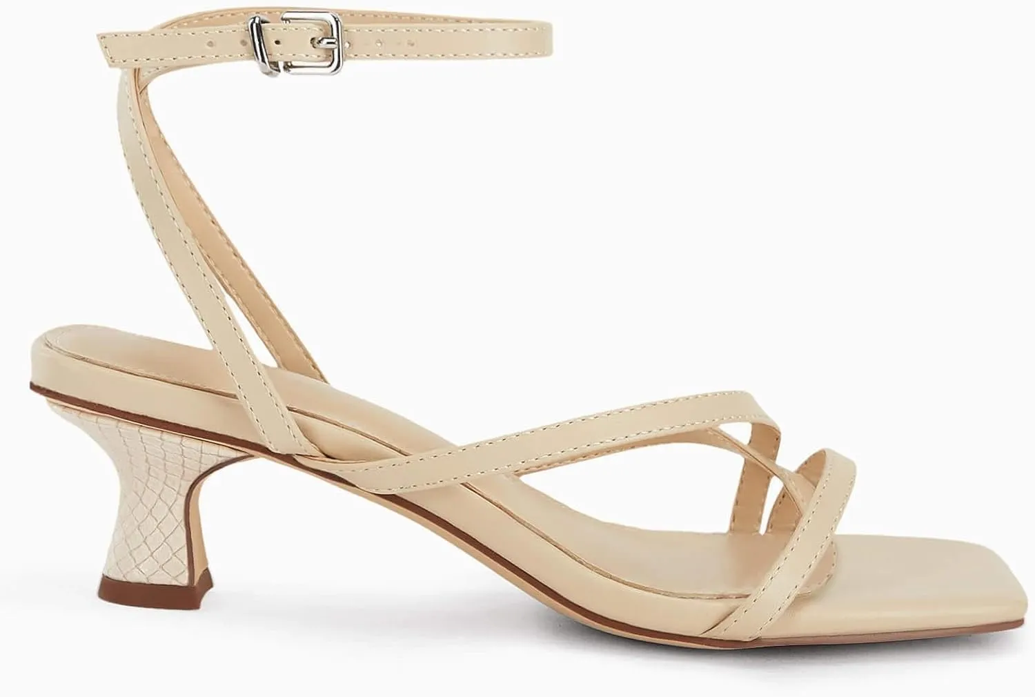 Juliet Holy Womens Strappy Sandals Kitten Heel Open Toe Slingback Ankle Strap Wedding Party Summer Heeled Sandals