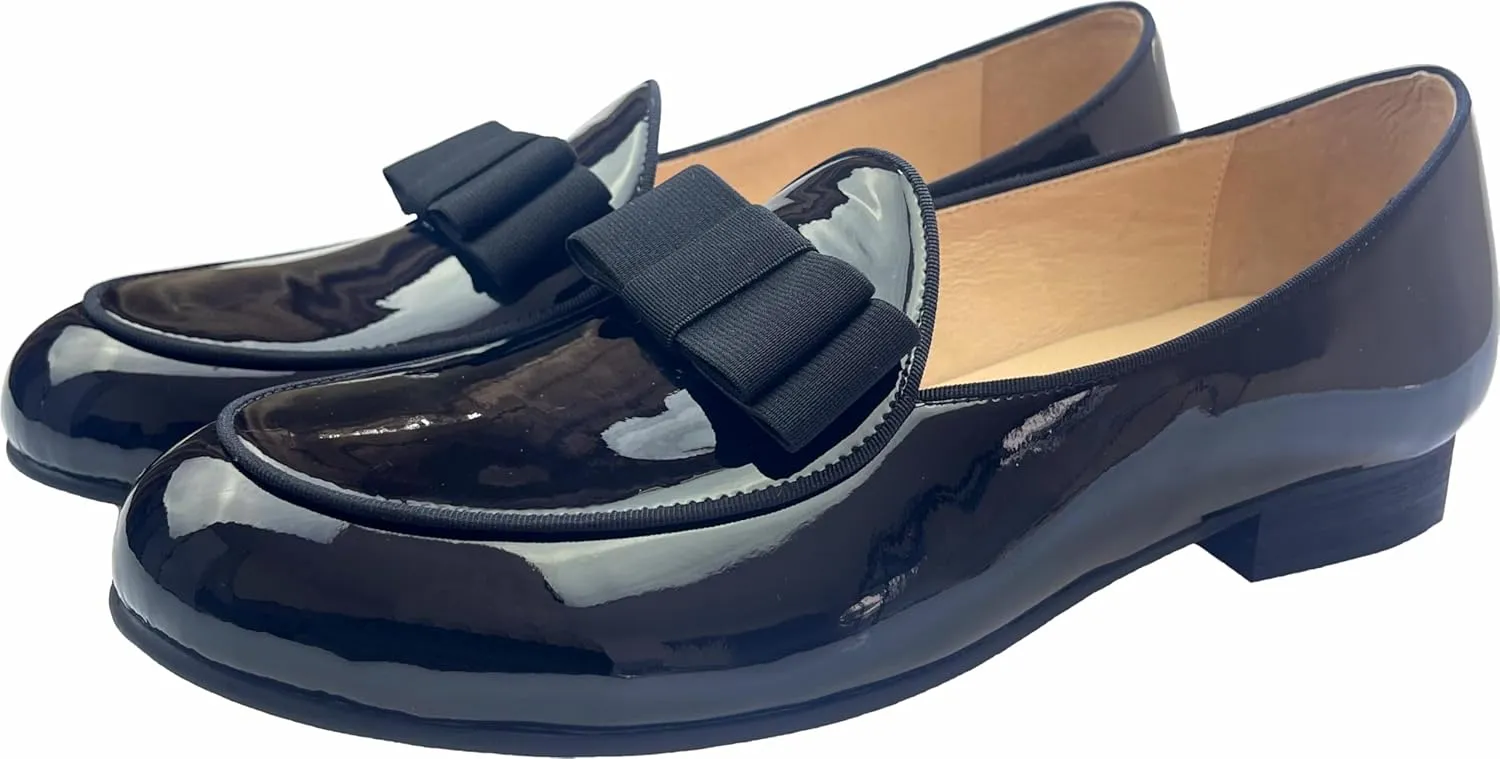 Justar Men's Leather Loafers Belgian Tuxedo Dress Shoes Slip-On Formal Prom Penny Loafers Banquet Flats
