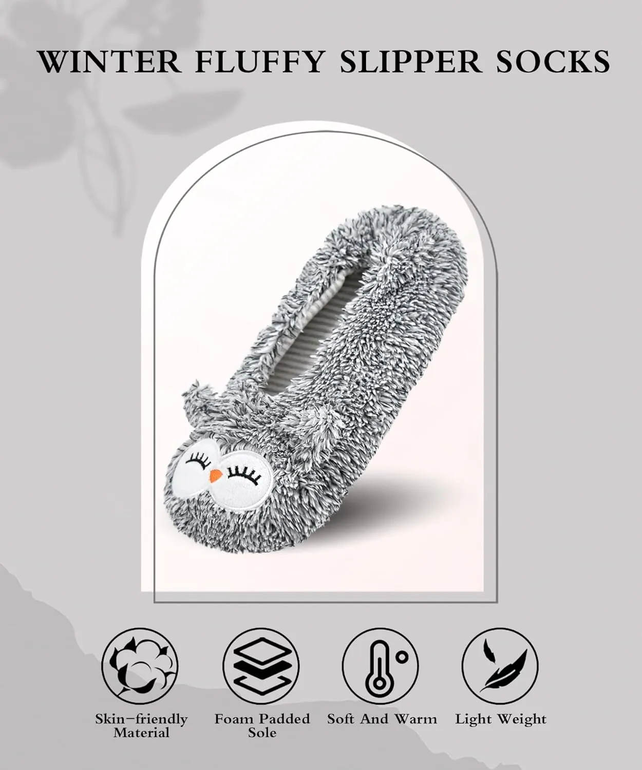 Keyela Slipper Socks for Women Grippers- House Slippers for Women Indoor- Fuzzy Cute Animal Women's/Ladies Slippers