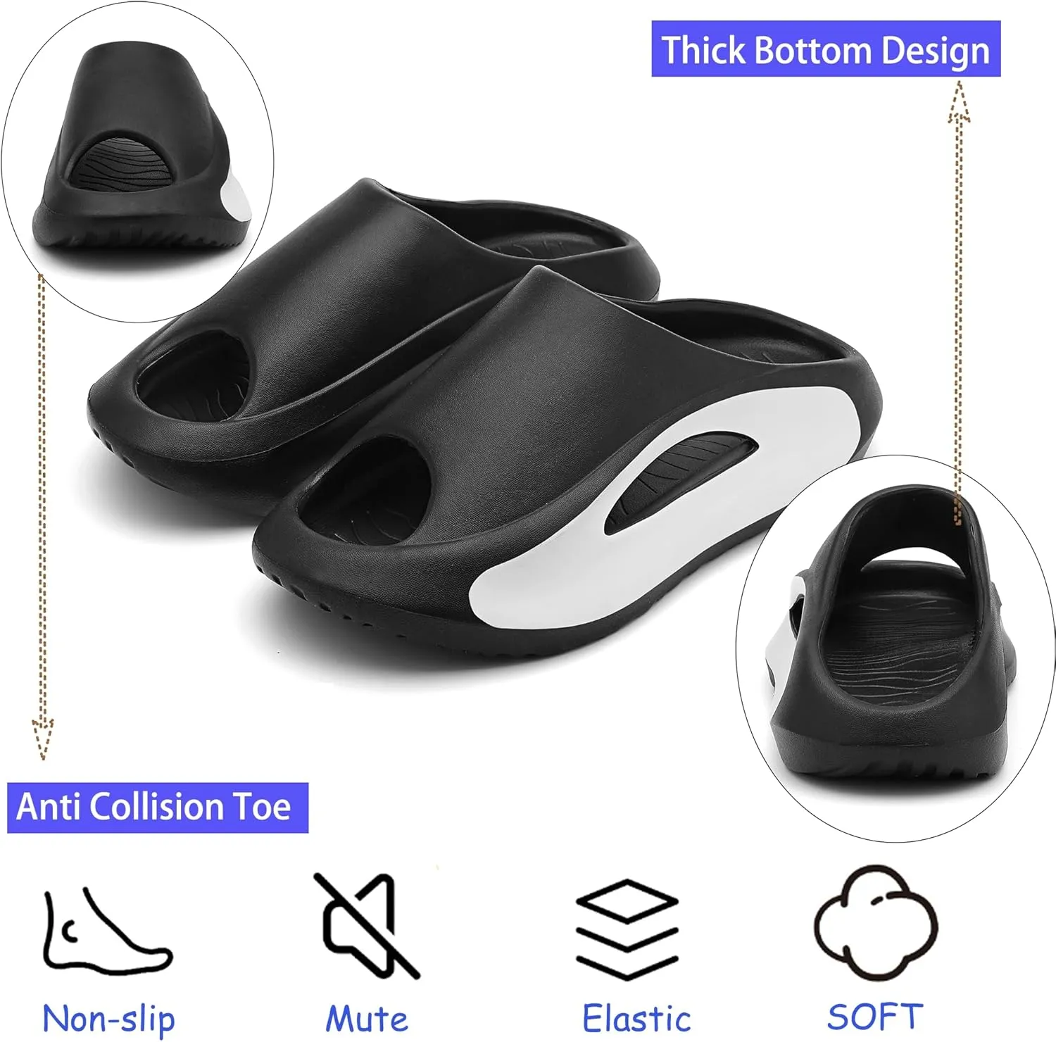 Kids Cloud Slides Boys Girls Comfy Pillow Slippers Summer Beach Sandals Non-Slip Thick Sole Slippers for Indoor Outdoor