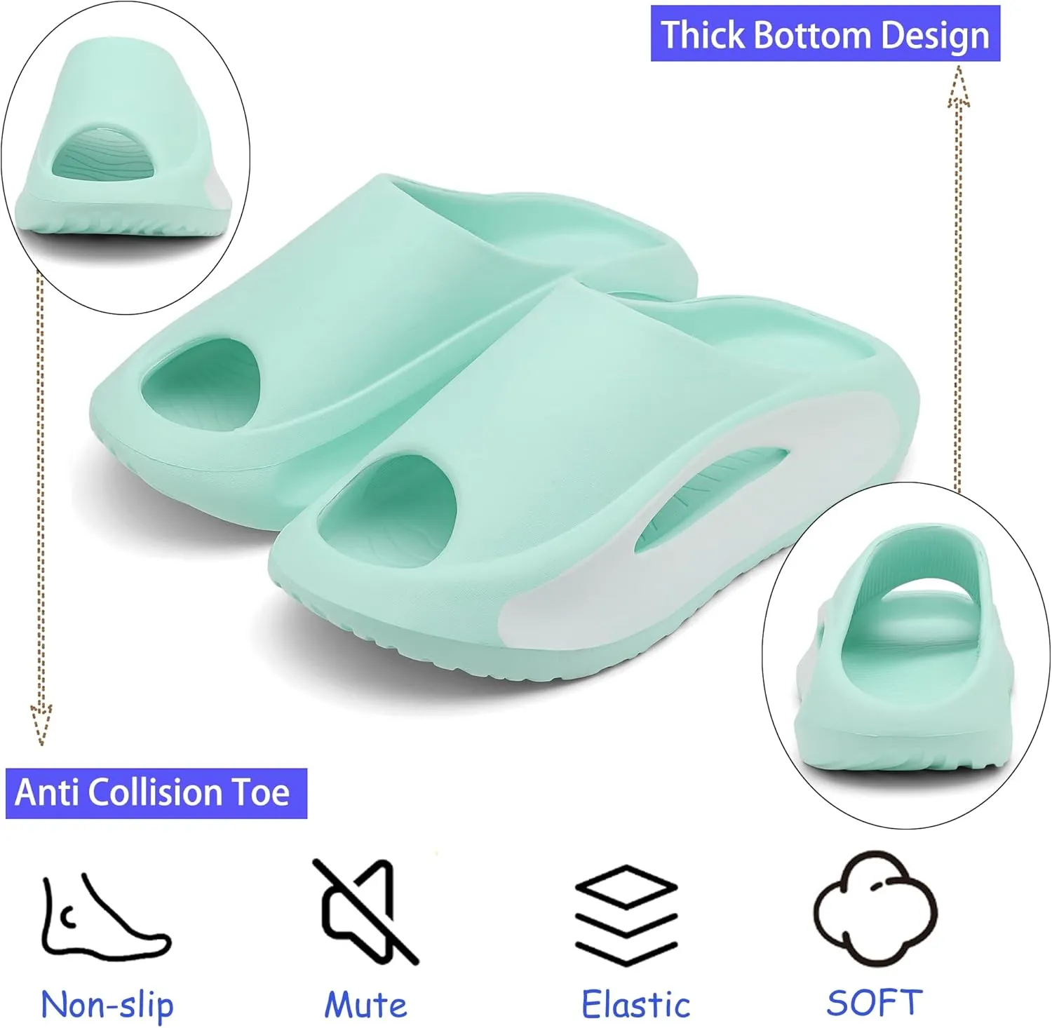 Kids Cloud Slides Boys Girls Comfy Pillow Slippers Summer Beach Sandals Non-Slip Thick Sole Slippers for Indoor Outdoor