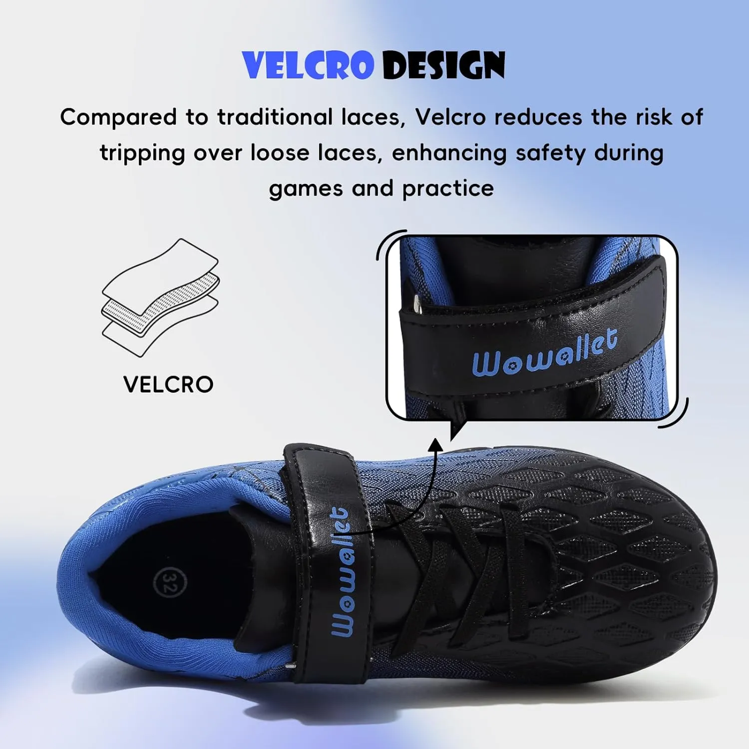 Kids Soccer Cleats Boys Girls Athletic Indoor Soccer Shoes Sneaker for Unisex