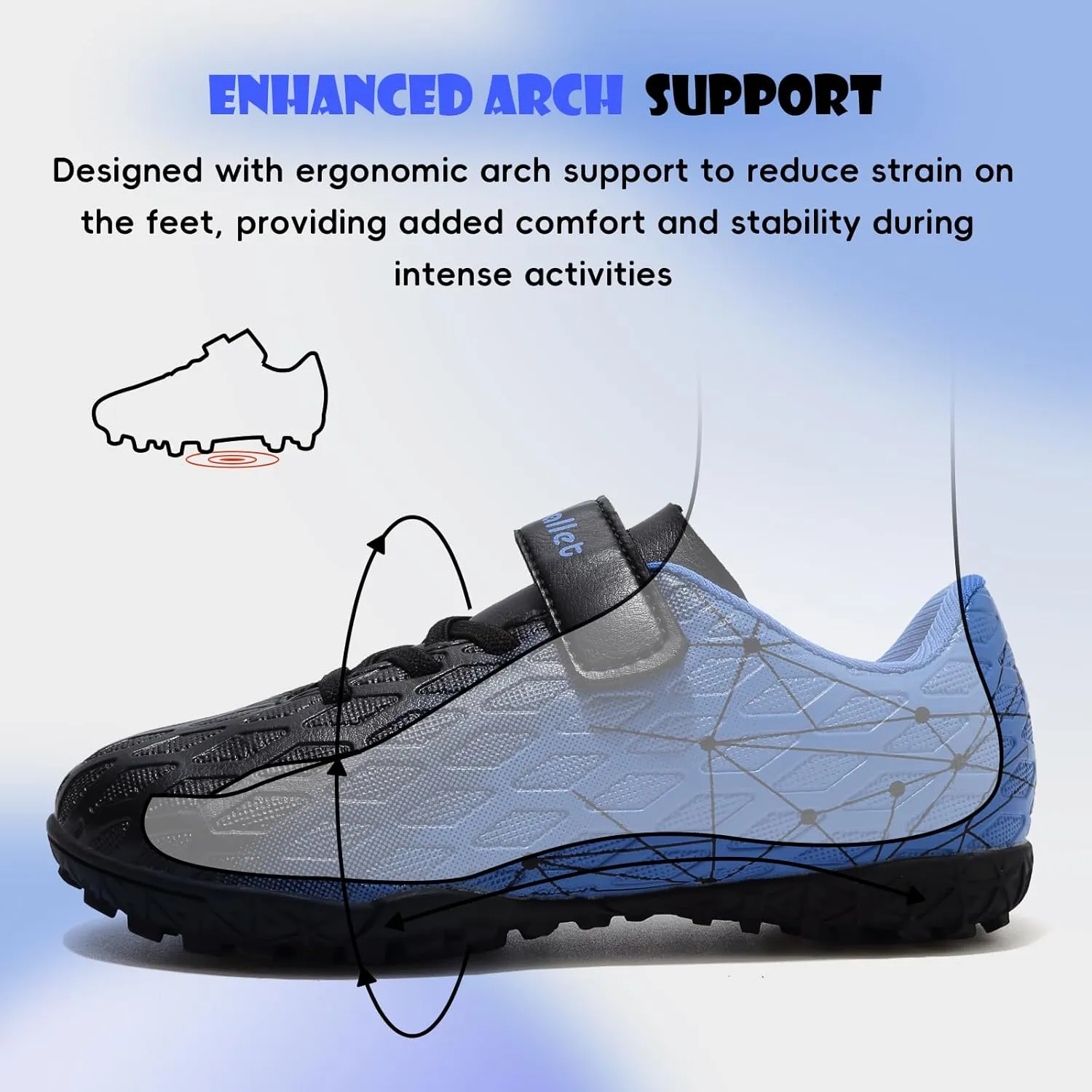 Kids Soccer Cleats Boys Girls Athletic Indoor Soccer Shoes Sneaker for Unisex