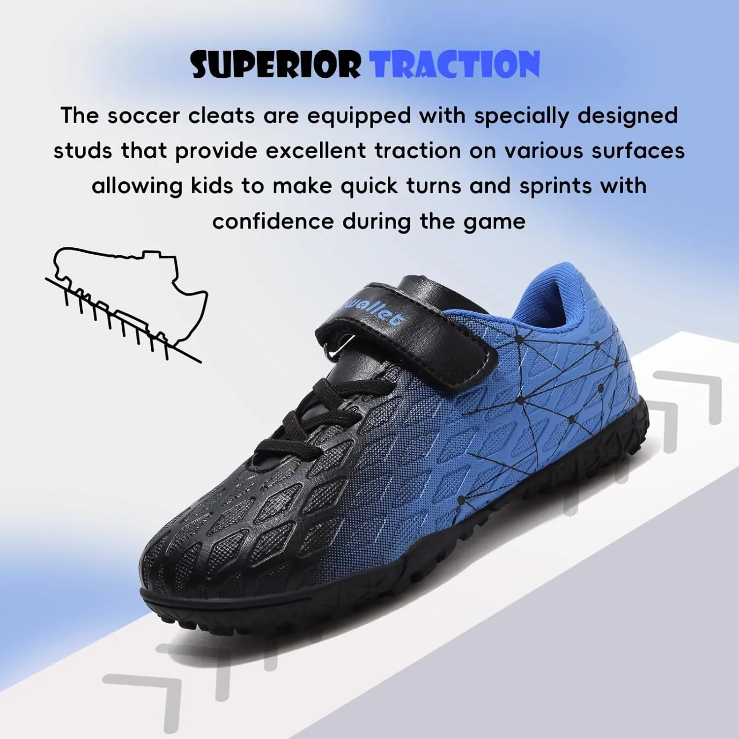 Kids Soccer Cleats Boys Girls Athletic Indoor Soccer Shoes Sneaker for Unisex