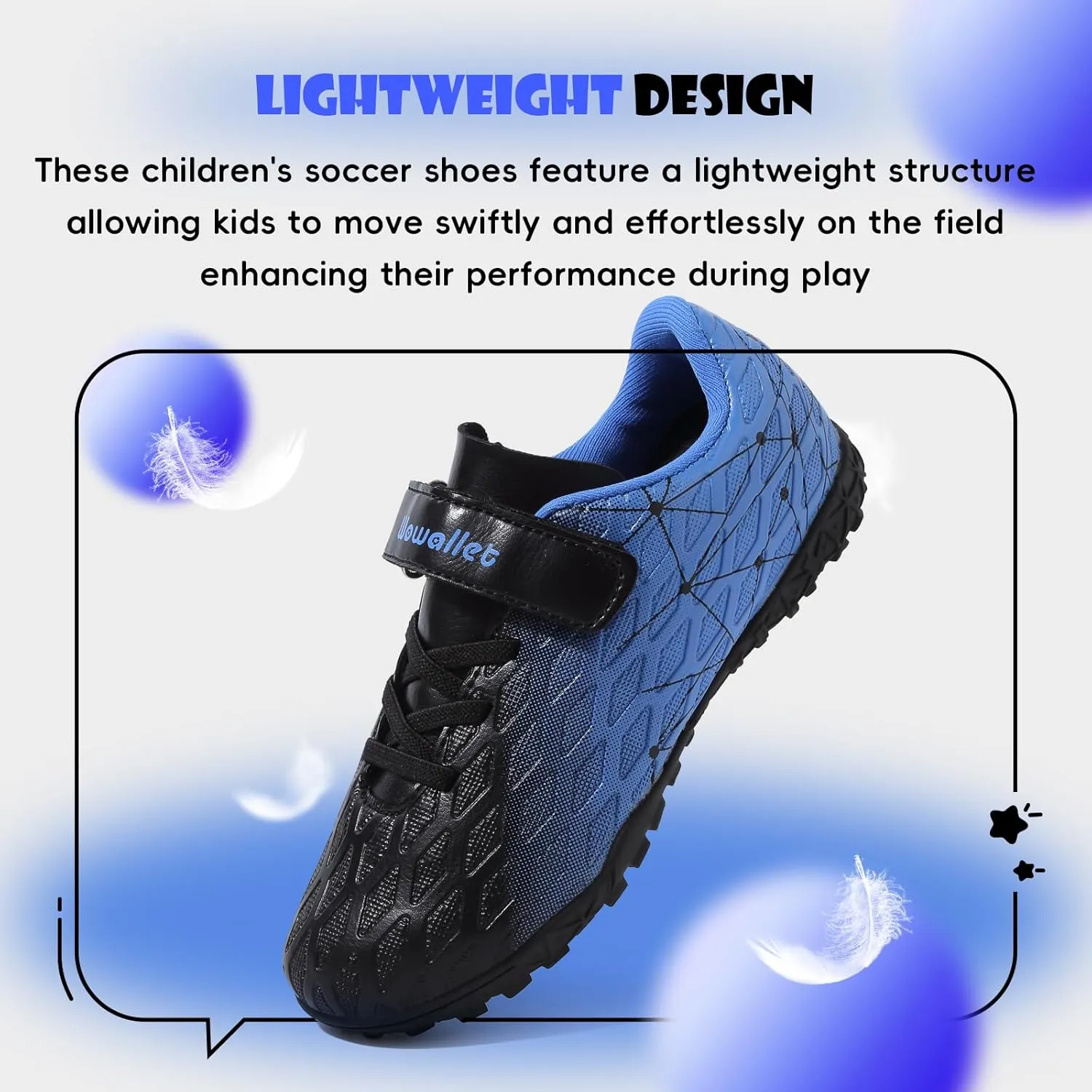 Kids Soccer Cleats Boys Girls Athletic Indoor Soccer Shoes Sneaker for Unisex