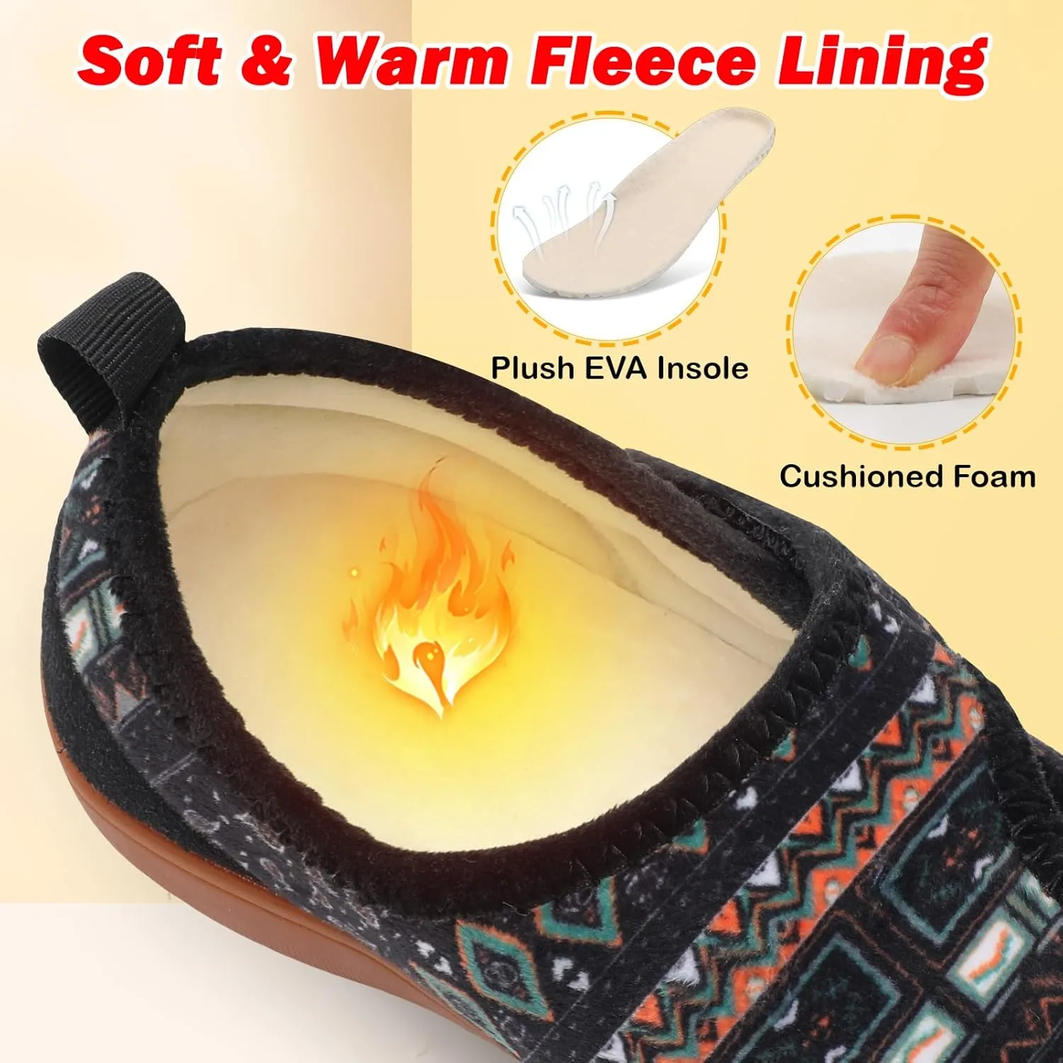 L-RUN Womens Wide Toe Box Barefoot Diabetic Shoes - Ladies House Slippers for Indoor and Outdoor