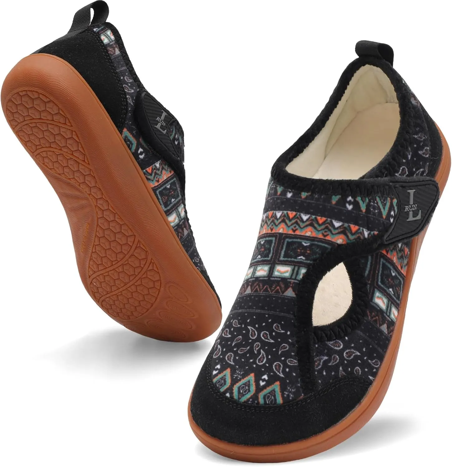 L-RUN Womens Wide Toe Box Barefoot Diabetic Shoes - Ladies House Slippers for Indoor and Outdoor
