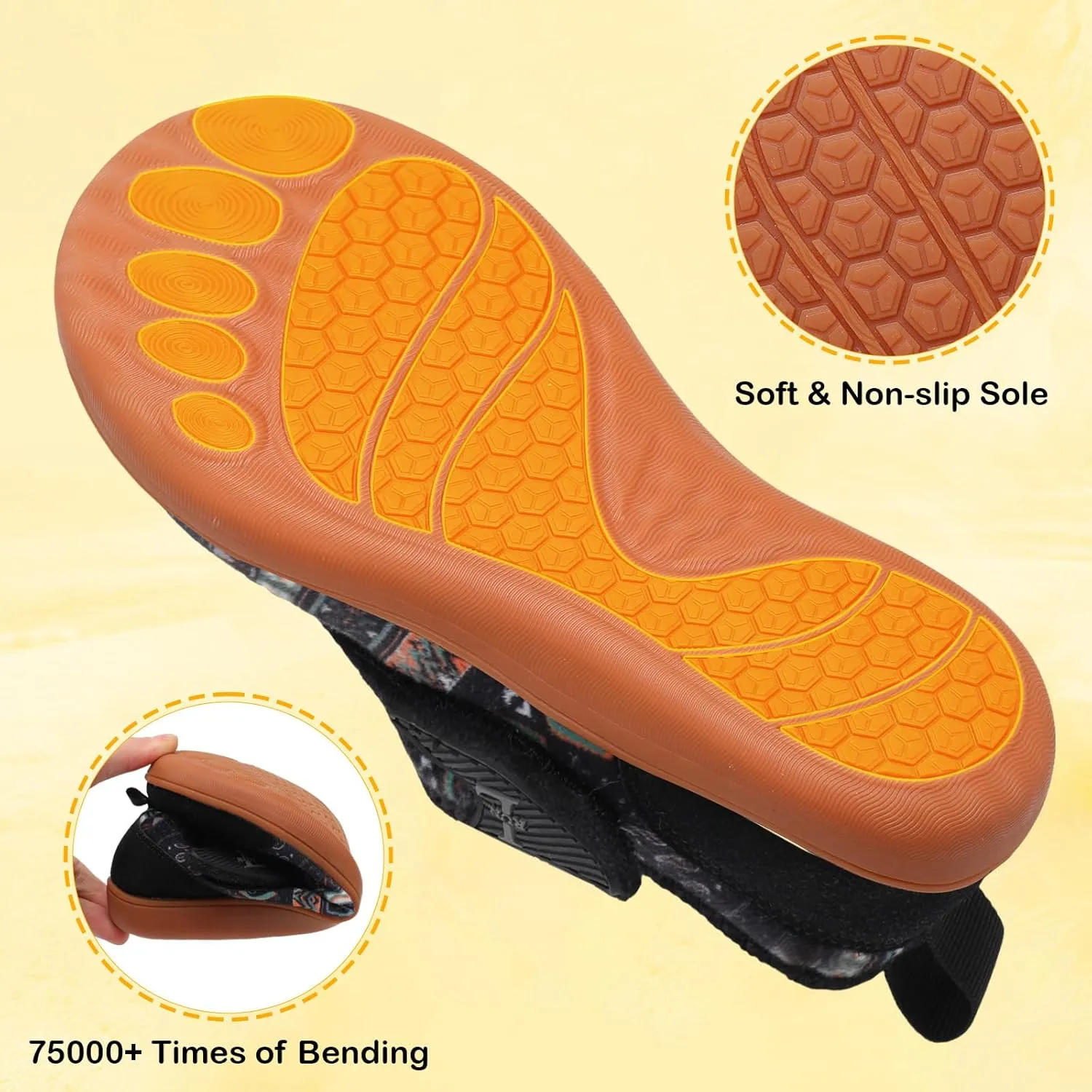 L-RUN Womens Wide Toe Box Barefoot Diabetic Shoes - Ladies House Slippers for Indoor and Outdoor