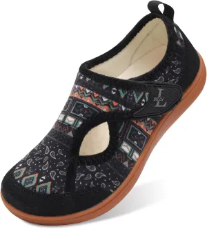 L-RUN Womens Wide Toe Box Barefoot Diabetic Shoes - Ladies House Slippers for Indoor and Outdoor