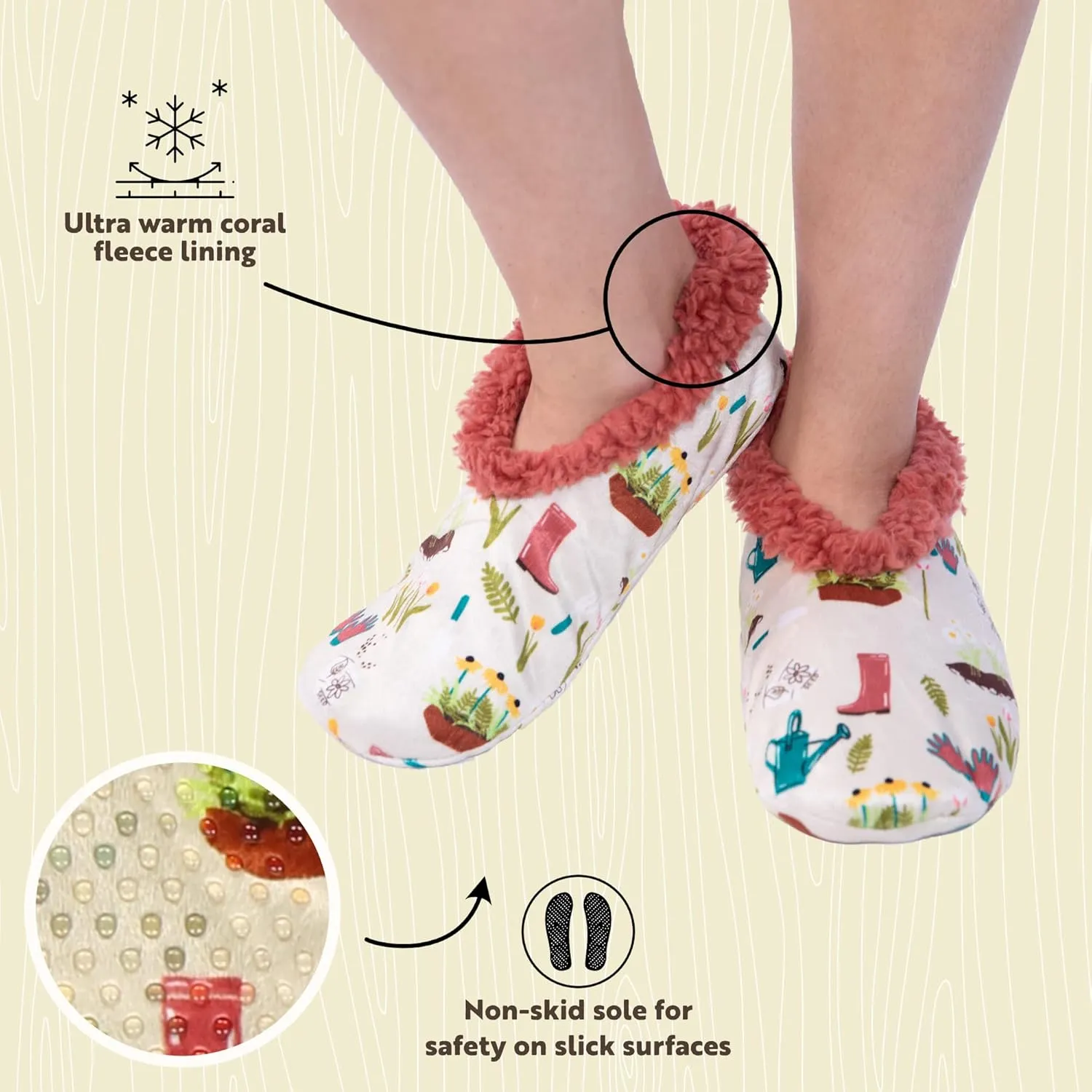 Lazy One Fuzzy Feet Slippers for Women, Cute Fleece-Lined House Slippers, Cute Slipper Socks