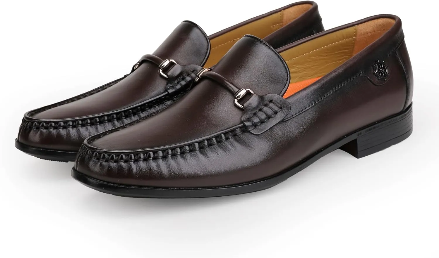 Leather Dress Shoes for Men, Luxury Classic Moc-Toe Penny Shoes Bit Slip-on Loafer for Mens