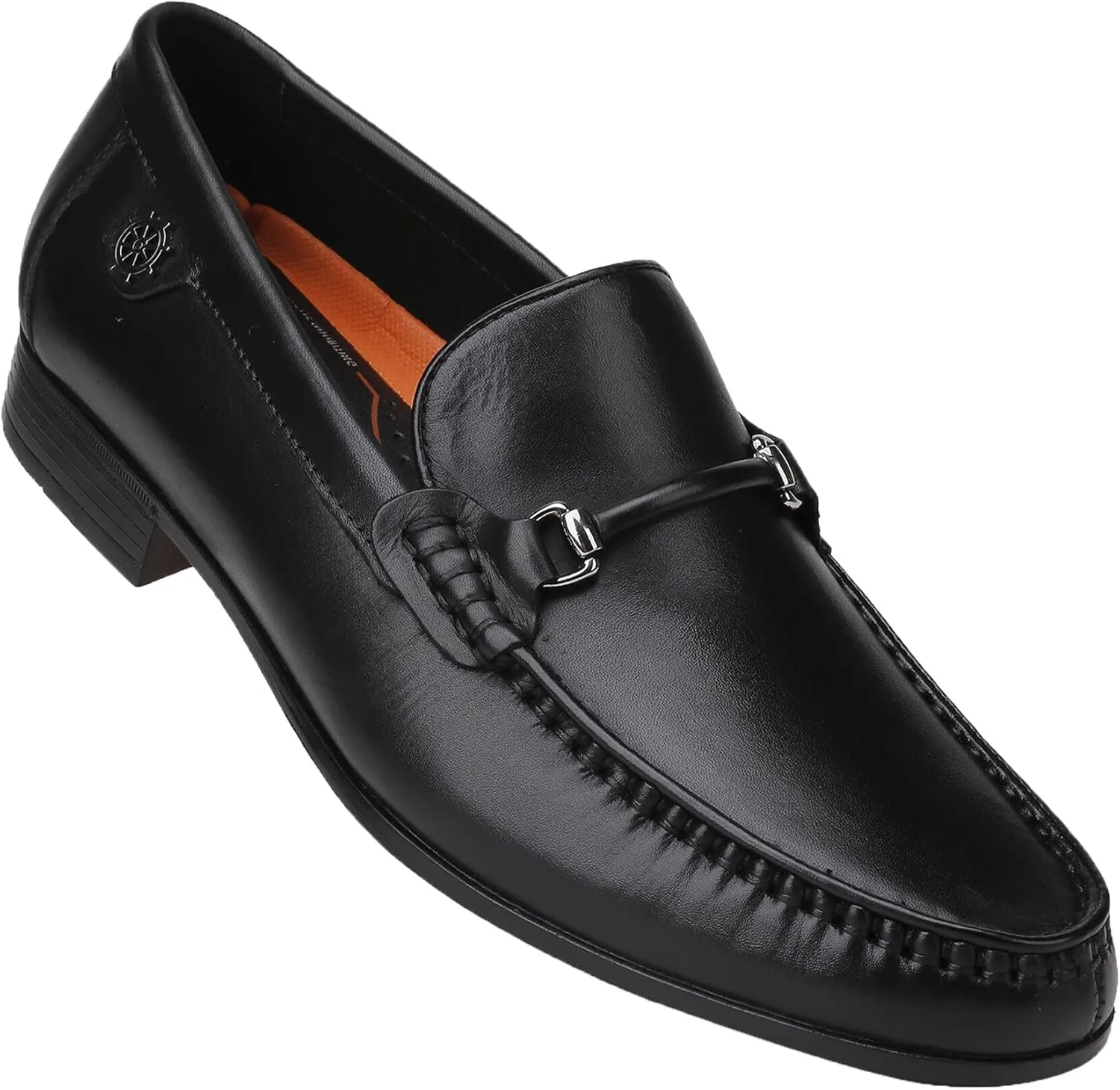 Leather Dress Shoes for Men, Luxury Classic Moc-Toe Penny Shoes Bit Slip-on Loafer for Mens