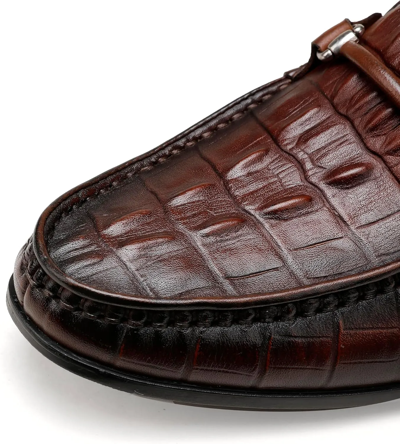 Leather Dress Shoes for Mens, Premium Crocodile Printed Formal Shoes Driving Fashion Party Slip-on Loafer for Men