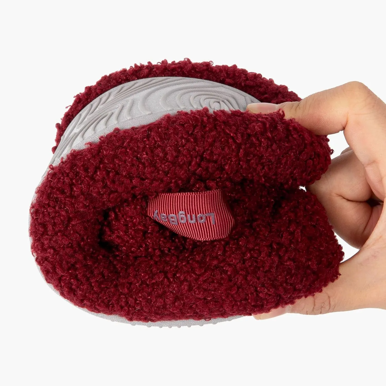 LongBay Women’s Warm Curly Fur Bootie Slippers Comfy Plush Fleece Boots Memory Foam House Shoes