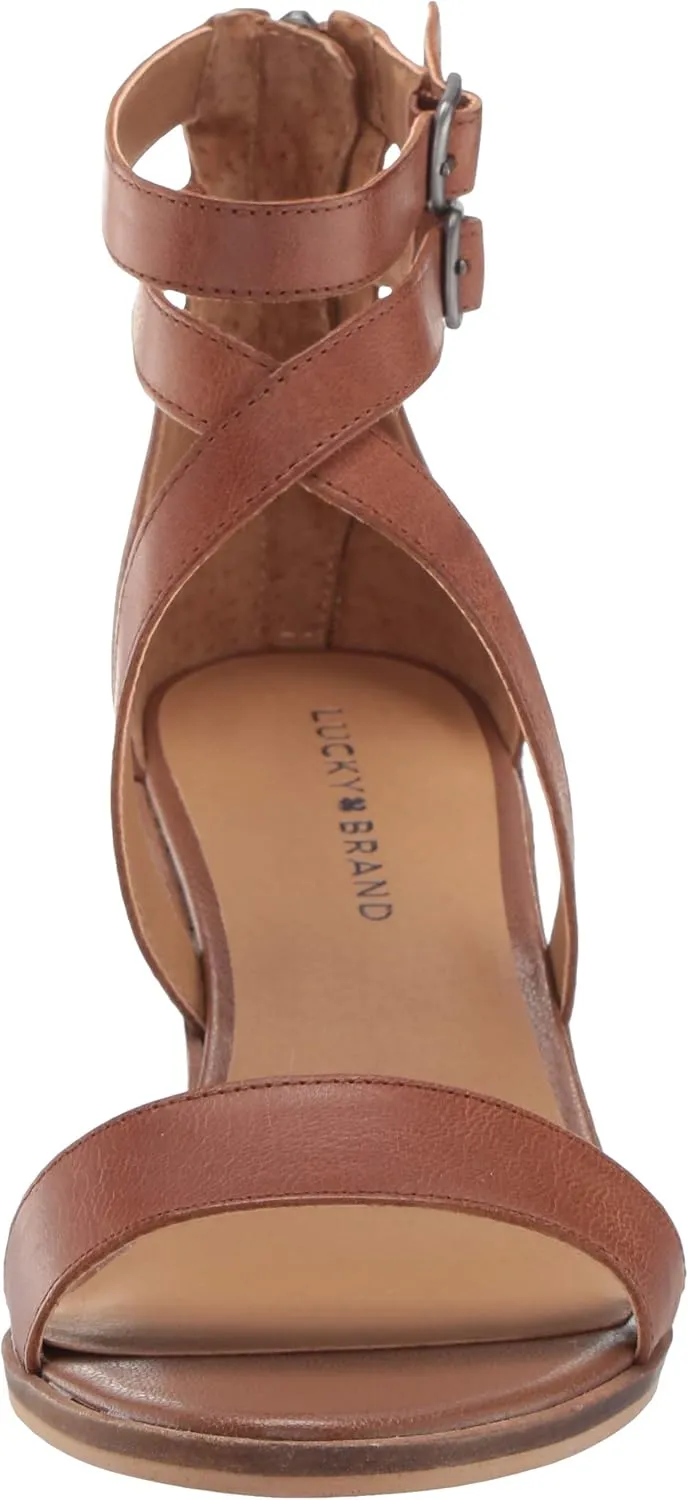 Lucky Brand Women's Ressia Ankle Strap Sandal Heeled