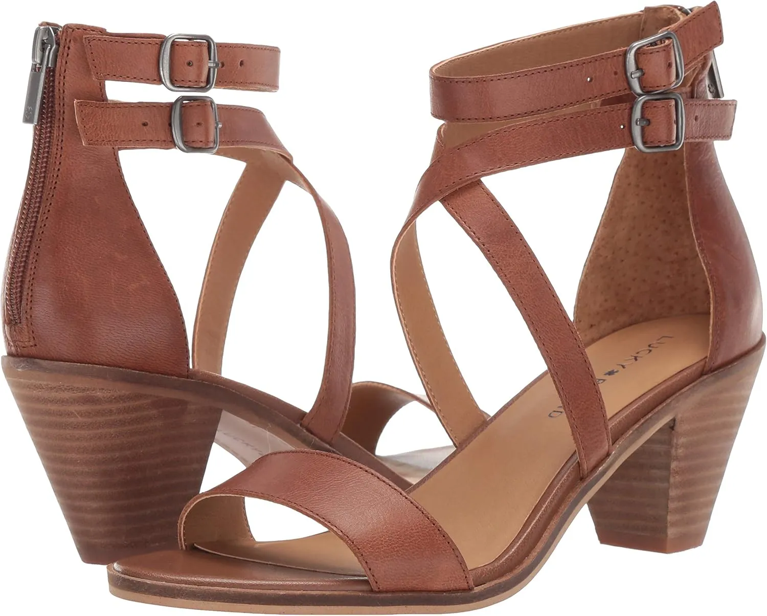 Lucky Brand Women's Ressia Ankle Strap Sandal Heeled