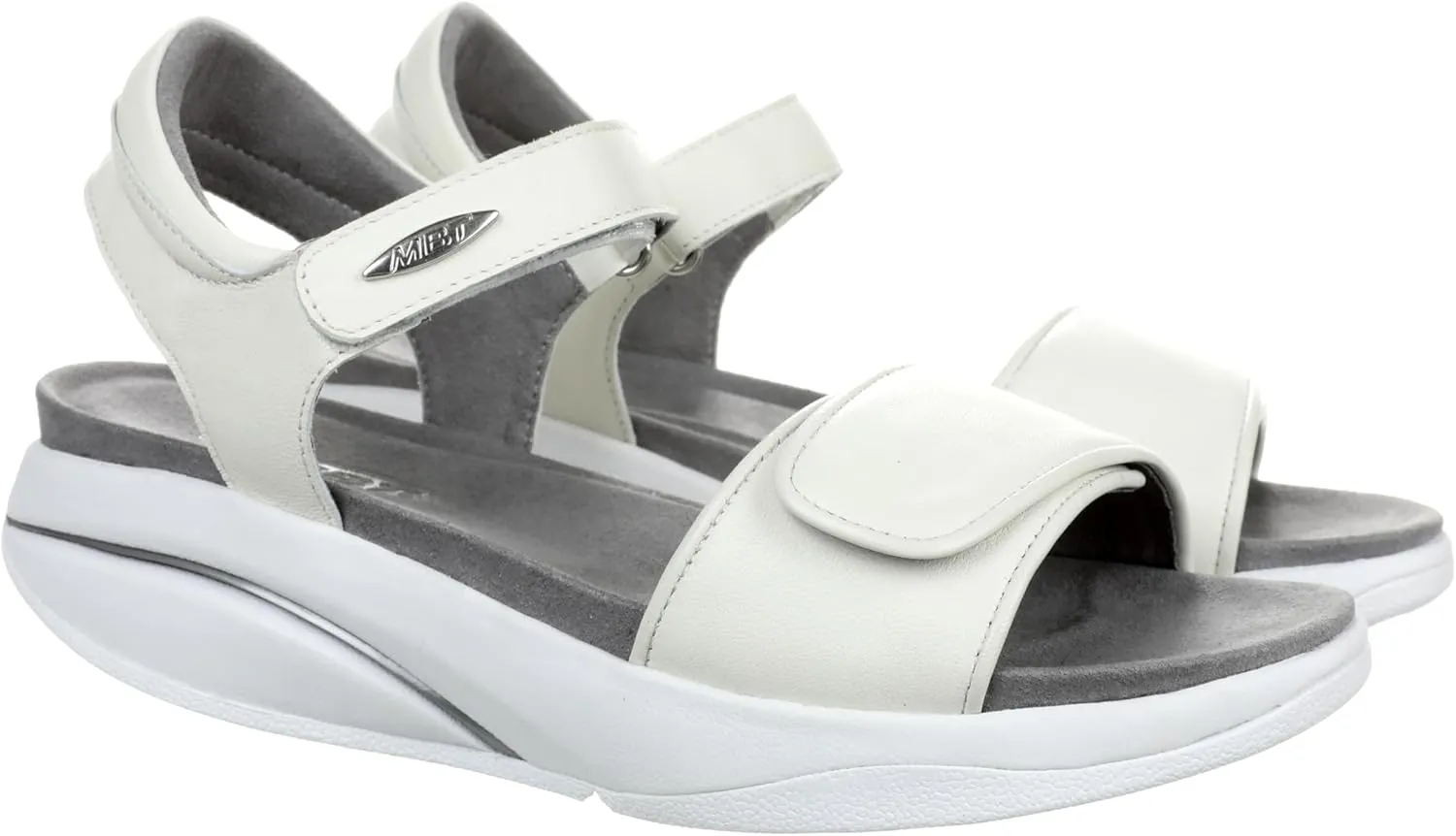 MBT Women's Malia Leather Rocker Bottom Sandal with Adjustable Straps