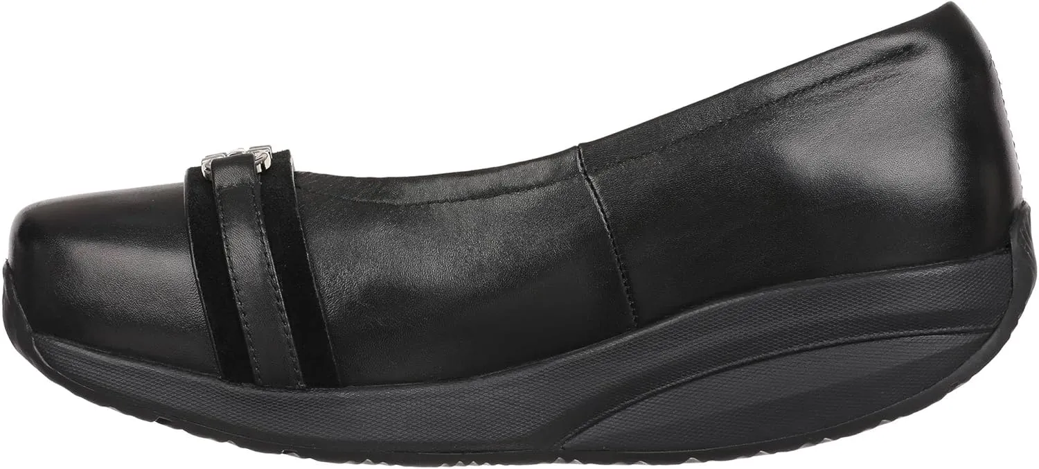 MBT Yuki Women's Casual Ballet Flats, Anatomical and Comfortable Dress Shoes, Physiological Comfort and Stability with Curved Sole, Leather Pumps with Rocking Sole