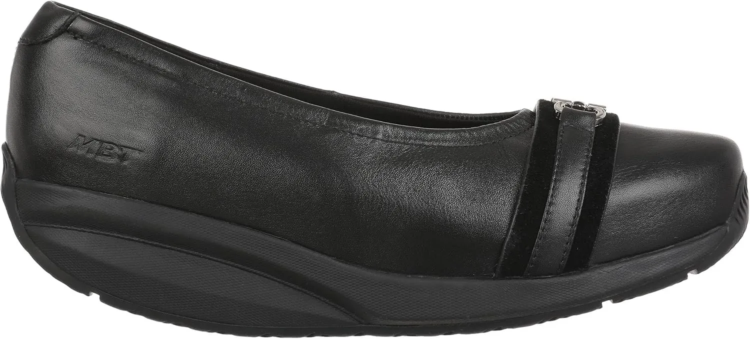 MBT Yuki Women's Casual Ballet Flats, Anatomical and Comfortable Dress Shoes, Physiological Comfort and Stability with Curved Sole, Leather Pumps with Rocking Sole