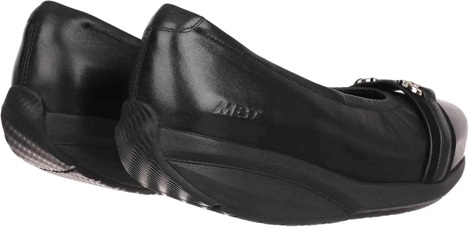 MBT Yuki Women's Casual Ballet Flats, Anatomical and Comfortable Dress Shoes, Physiological Comfort and Stability with Curved Sole, Leather Pumps with Rocking Sole