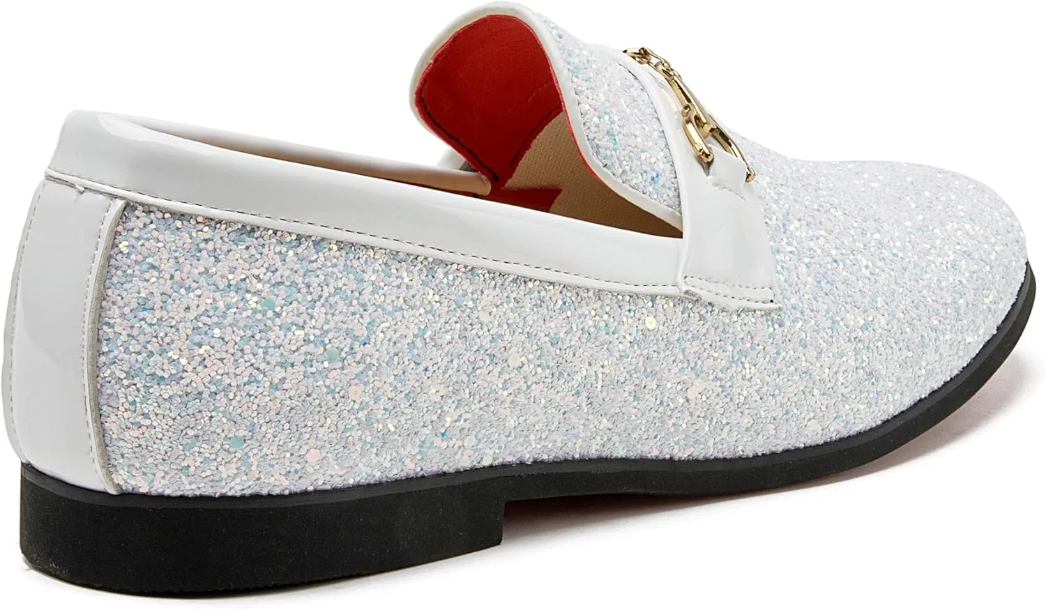 Men Loafer Metallic Textured Slip-on Glitter Sequins Fashion Wedding Dress Shoes Golden
