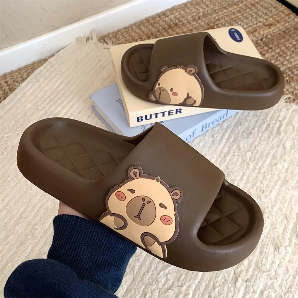 Men's and Women's Capybara Slides,Cute Capybara Slippers for Indoor Outdoor,Non Slip Quick Drying Shower Shoes,Comfort Cloud Slides Sandals