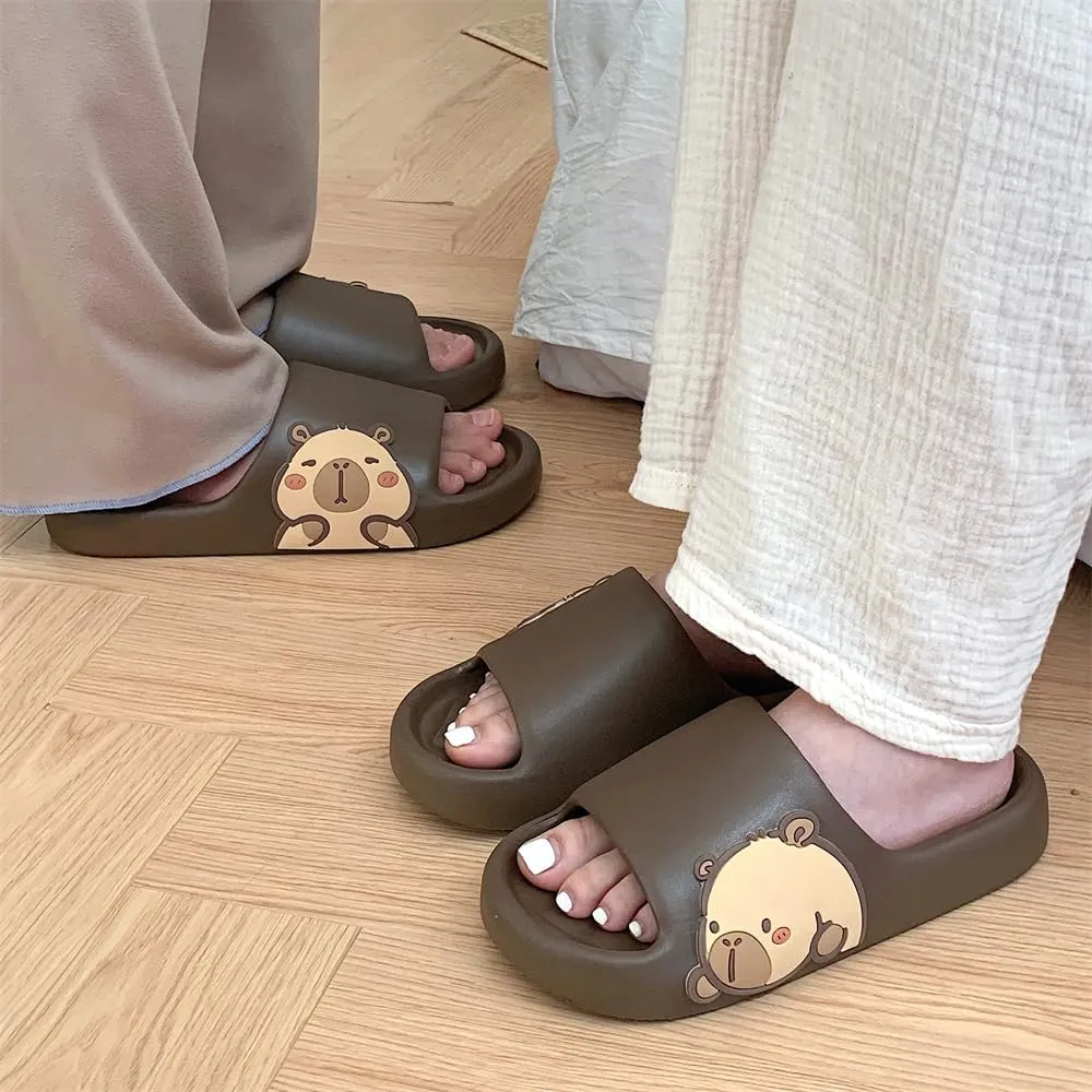Men's and Women's Capybara Slides,Cute Capybara Slippers for Indoor Outdoor,Non Slip Quick Drying Shower Shoes,Comfort Cloud Slides Sandals