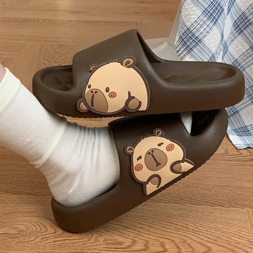 Men's and Women's Capybara Slides,Cute Capybara Slippers for Indoor Outdoor,Non Slip Quick Drying Shower Shoes,Comfort Cloud Slides Sandals