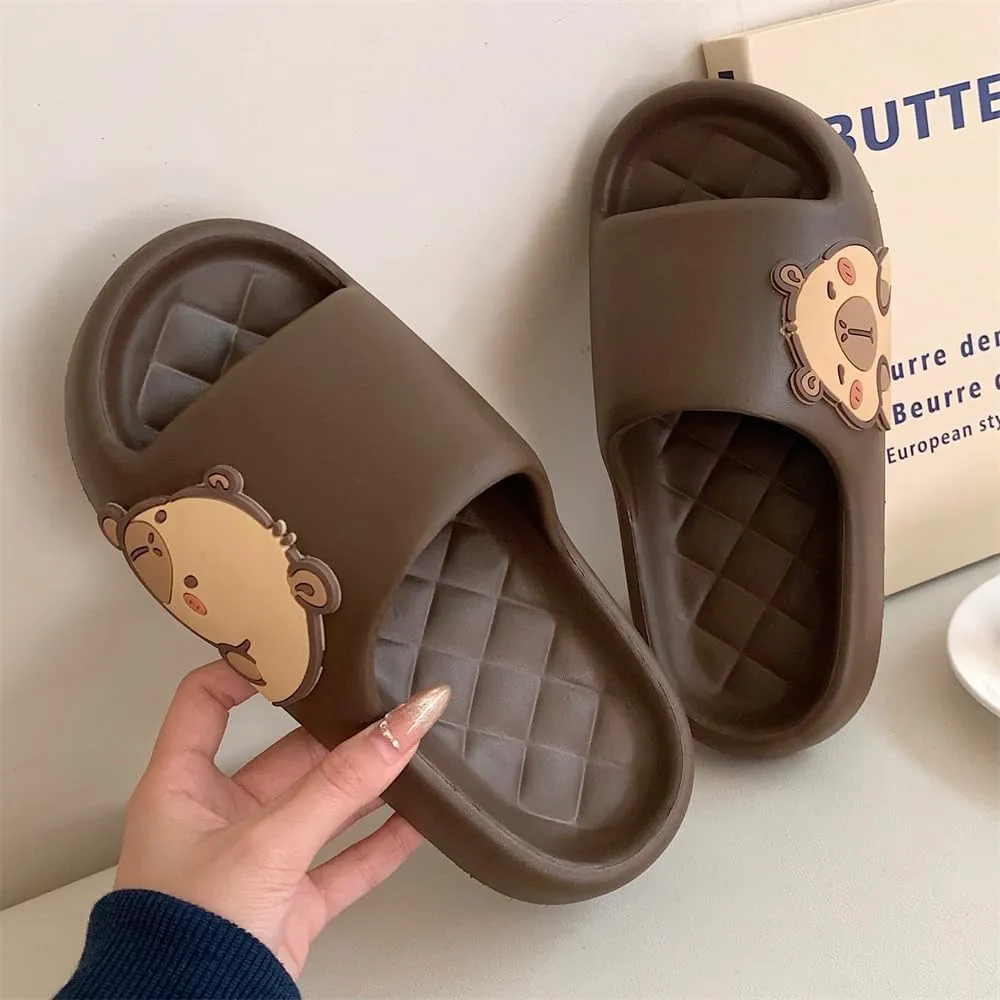 Men's and Women's Capybara Slides,Cute Capybara Slippers for Indoor Outdoor,Non Slip Quick Drying Shower Shoes,Comfort Cloud Slides Sandals