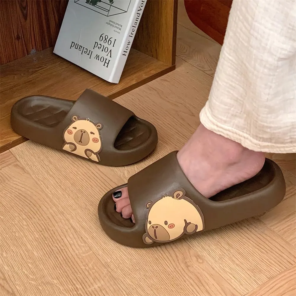 Men's and Women's Capybara Slides,Cute Capybara Slippers for Indoor Outdoor,Non Slip Quick Drying Shower Shoes,Comfort Cloud Slides Sandals