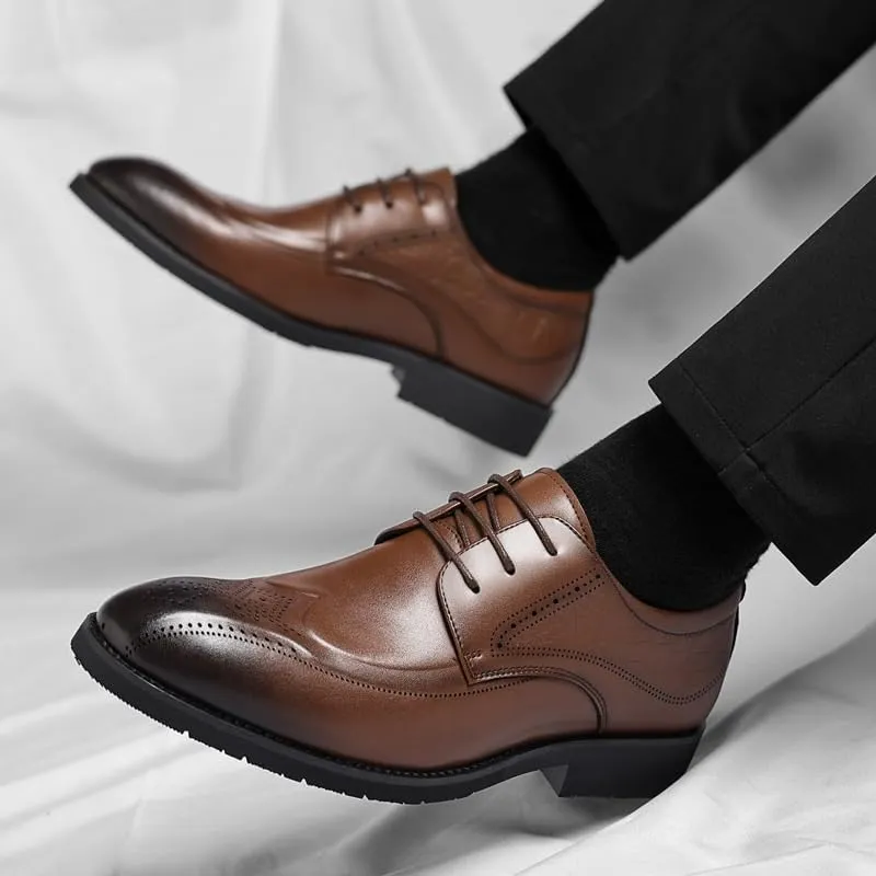 Mens Derby Shoes Party Fashion Dress Business Shoe Casual Walking Shoes Office Flats Classic Lace-up