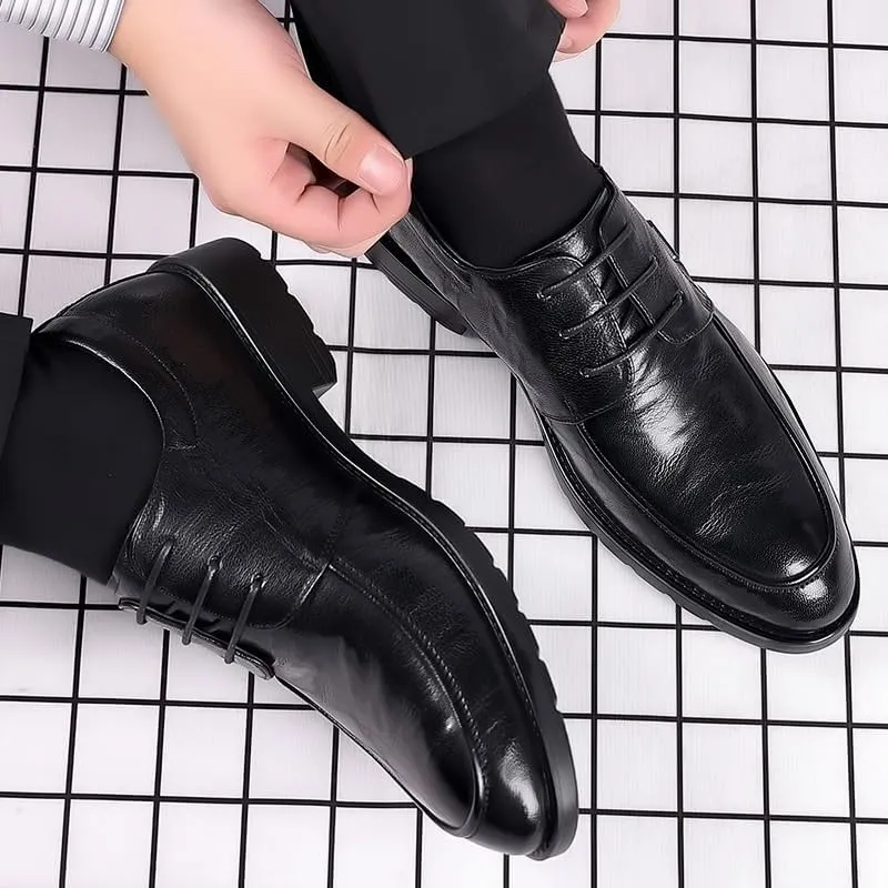 Men’s Dress Loafer Shoes Pointed Toe Classic Oxfords Shoes Formal Business Wedding Derby Shoes for Men