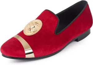 Mens Dress Shoes for Wedding Slip On Formal Velvet Loafers