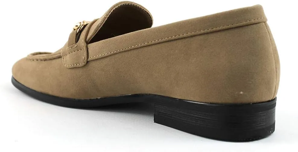 Men's Dress Shoes Loafer with Gold Buckle Slip On Formal Modern Classic
