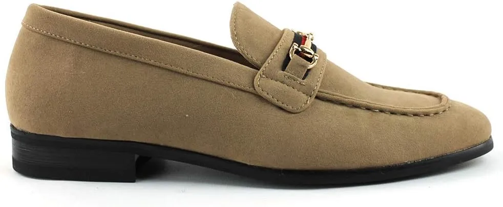 Men's Dress Shoes Loafer with Gold Buckle Slip On Formal Modern Classic