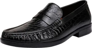 Mens Genuine Leather Slip On Loafers Comfortable Casual Driving Moccasins Brathable Loafer Dress Shoes…