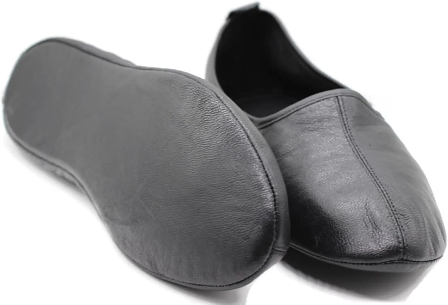 Mens Indoor Leather Slippers Traditional Babouche House Shoes Barefoot Moccasin