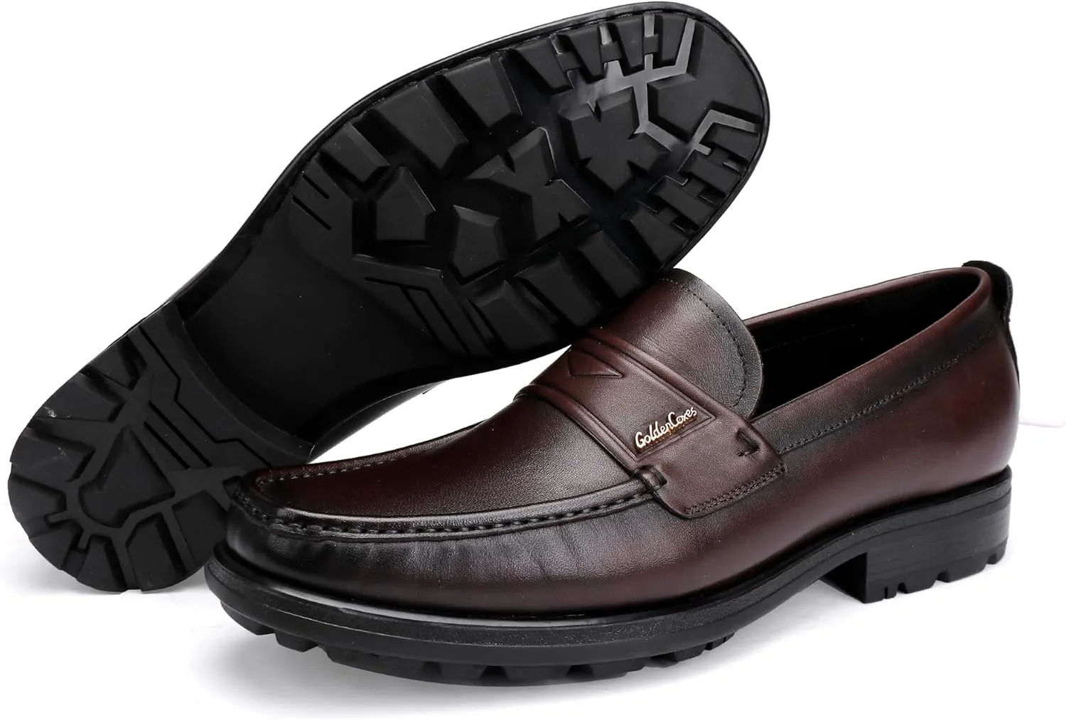 Mens Leather Tassel Loafer, Classic Luxury Smooth Upper Tassel Slip-on Penny Loafer for Mens, Black