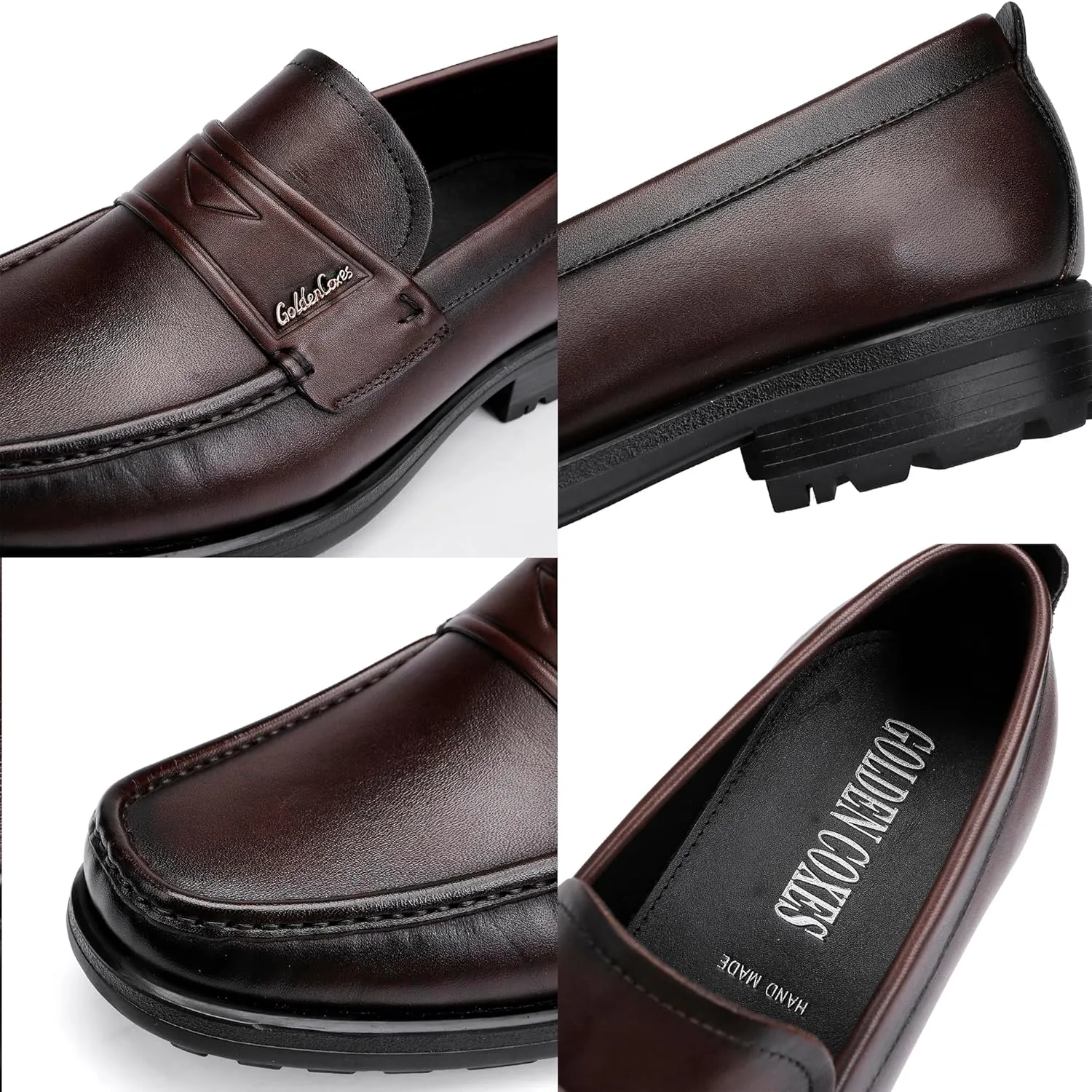 Mens Leather Tassel Loafer, Classic Luxury Smooth Upper Tassel Slip-on Penny Loafer for Mens, Black