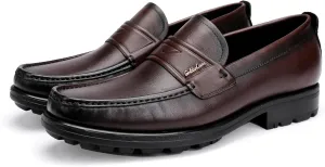 Mens Leather Tassel Loafer, Classic Luxury Smooth Upper Tassel Slip-on Penny Loafer for Mens, Black