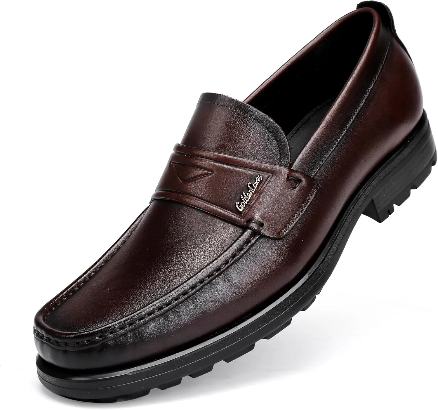Mens Leather Tassel Loafer, Classic Luxury Smooth Upper Tassel Slip-on Penny Loafer for Mens, Black