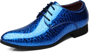 Men's Loafers Dress Shoes Patent Leather Glitter Prom Tuxedo Slip-on Suit Shoes