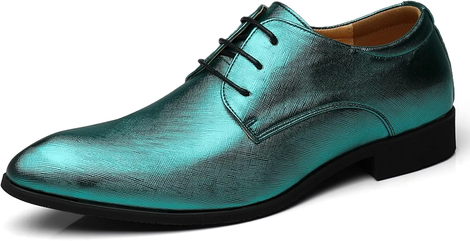 Men's Loafers Dress Shoes Patent Leather Glitter Prom Tuxedo Slip-on Suit Shoes