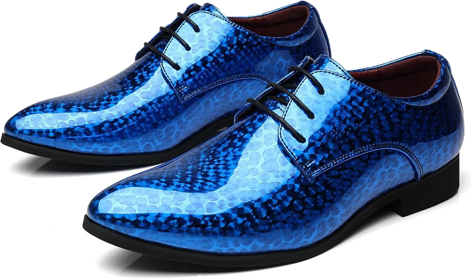 Men's Loafers Dress Shoes Patent Leather Glitter Prom Tuxedo Slip-on Suit Shoes