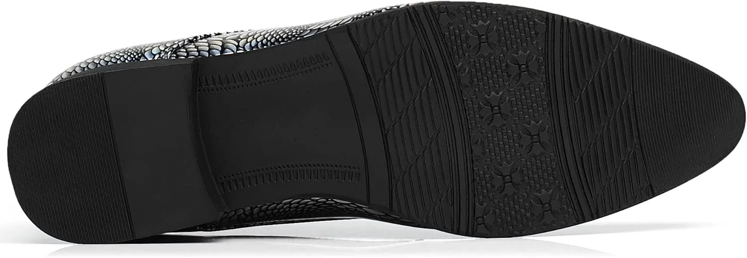 Men's Loafers Dress Shoes Patent Leather Glitter Prom Tuxedo Slip-on Suit Shoes