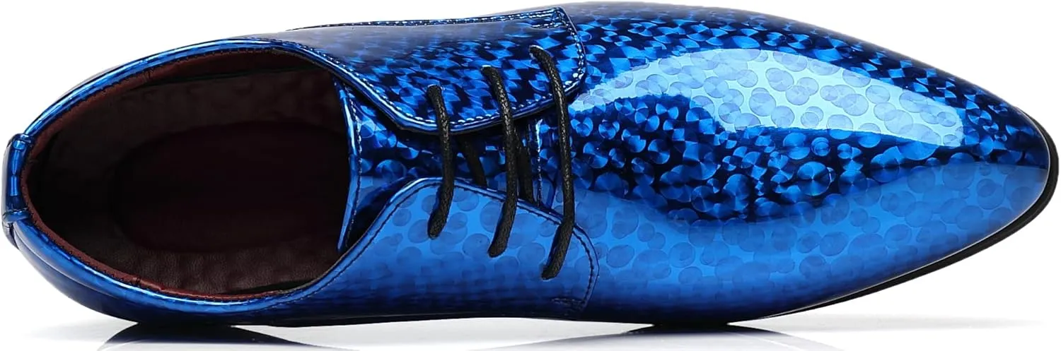 Men's Loafers Dress Shoes Patent Leather Glitter Prom Tuxedo Slip-on Suit Shoes
