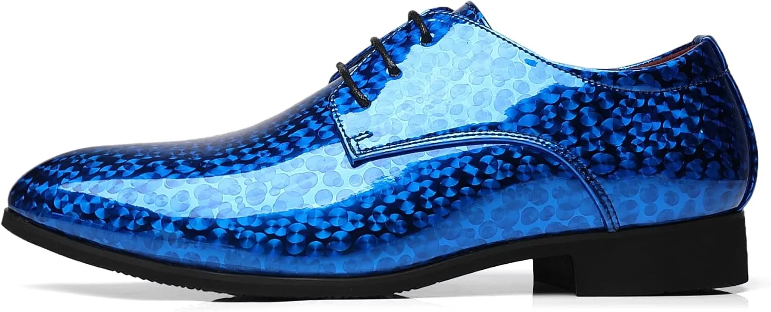 Men's Loafers Dress Shoes Patent Leather Glitter Prom Tuxedo Slip-on Suit Shoes